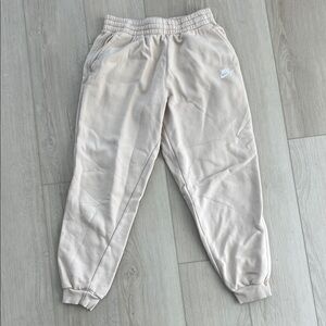 Nike Kids Light Beige Sweatpants with White Logo
